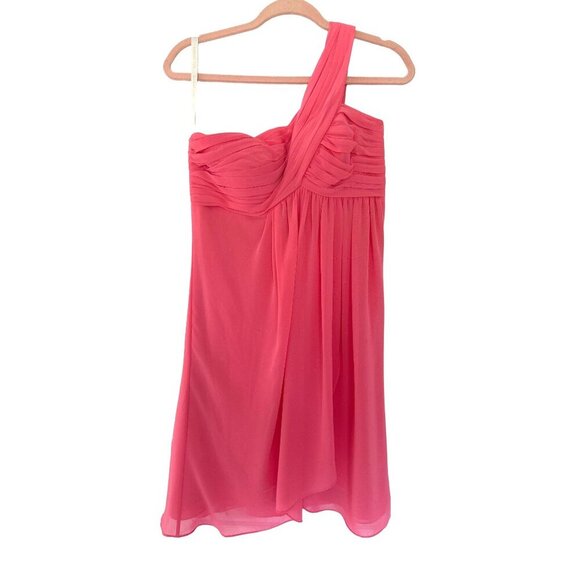 Bill Levkoff pink one shoulder formal dress party prom y2k 90s retro barbie - Picture 1 of 9